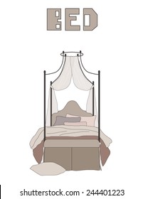 Vector bed pattern (Can be used as texture for cards, invitations, DIY projects, web sites or for any other design) 