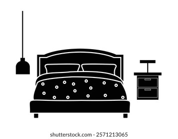 vector bed silhouette with white background.