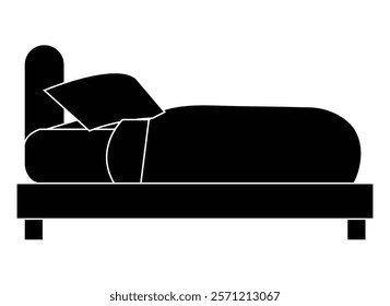 vector bed silhouette with white background.