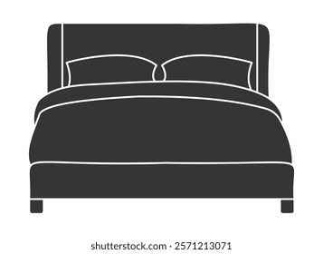 vector bed silhouette with white background.