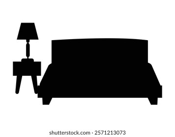 vector bed silhouette with white background.