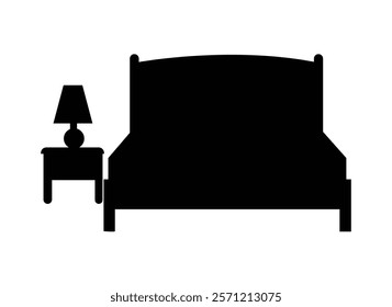 vector bed silhouette with white background.