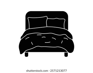 vector bed silhouette with white background.