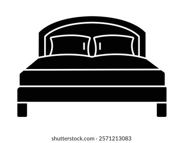 vector bed silhouette with white background.