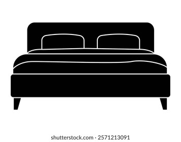 vector bed silhouette with white background.