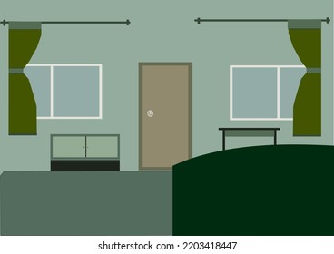 vector bedroom Used for making home decoration pictures, background pictures, home arrangement pictures, design.