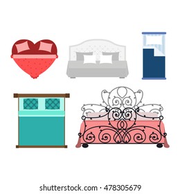 Vector beds icon isolated