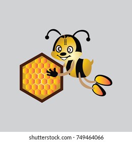 vector bee cartoon illustration