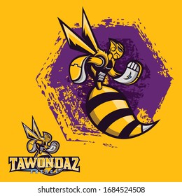 Vector bee for an energy sports logo (e-sport)