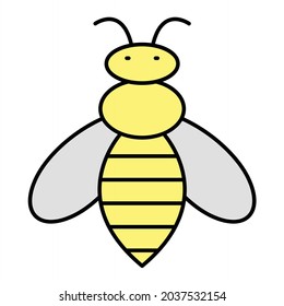 Vector Bee Filled Outline Icon Design

