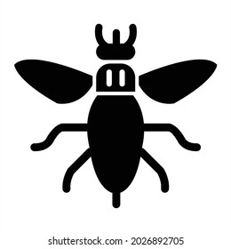 Vector Bee Glyph Icon Design
