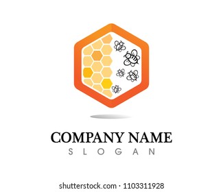 vector bee honey honey bee logo nice orange sweet unique warm design