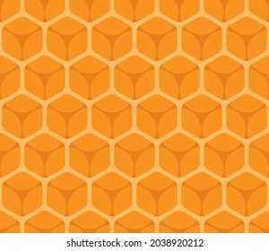 Vector bee honeycomb seamless pattern. Hexagon mesh.