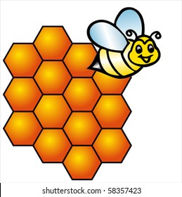 Vector bee and honeycombs