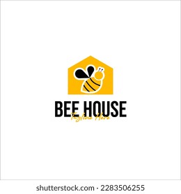Vector bee house logo design concept illustration idea