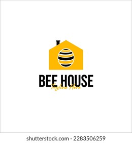 Vector bee house logo design concept illustration idea