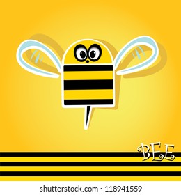 vector bee icon. cartoon cute bright baby bee. vector illustration.