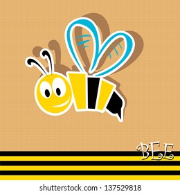 vector bee icon. cartoon cute bright baby bee. vector illustration.