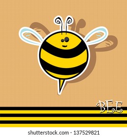 vector bee icon. cartoon cute bright baby bee. vector illustration.
