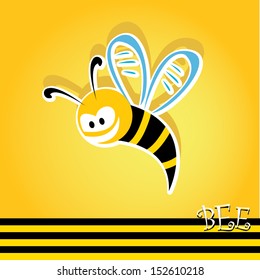 vector bee icon. cartoon cute bright baby bee. vector illustration.
