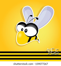 vector bee icon. cartoon cute bright baby bee. vector illustration.