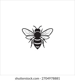 Vector bee icon. isolated on white background