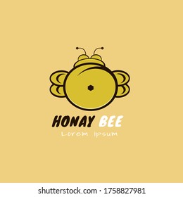 Vector bee logo design template. hive logotype concept. Cartoon illustration.EPS 10.