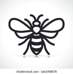 Vector bee symbol icon isolated