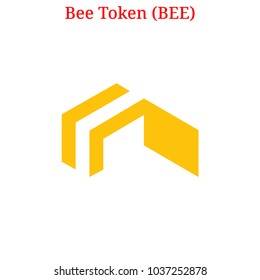 Vector Bee Token (BEE) digital cryptocurrency logo. Bee Token (BEE) icon. Vector illustration isolated on white background.