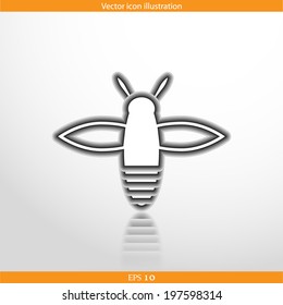 Vector bee web flat icon in circle