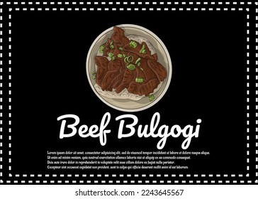 	
Vector beef bulgogi in doodle style