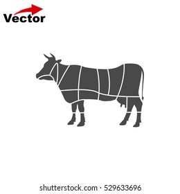 Vector Beef Cuts Chart Icon Stock Vector (Royalty Free) 529633696 ...