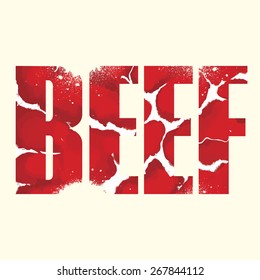 Vector beef poster with double exposure effect
