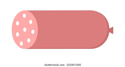 Vector Beef sausage in flat style isolated on white background