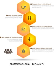 Vector Beehive For Business Concepts With  Icons / Can Use For Info-graphic / Loop Business Report Or Plan / Modern Template / Education Template / Business Brochure /  System Diagram