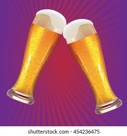 Vector beer in background 