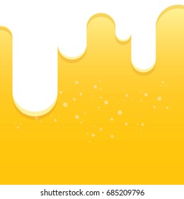 vector beer background with white foam and bubbles. light beer poster design template