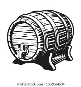 A vector beer barrel illustration isolated on the white background. 