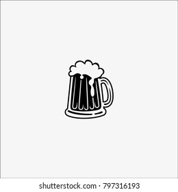 Vector of Beer Black Icon