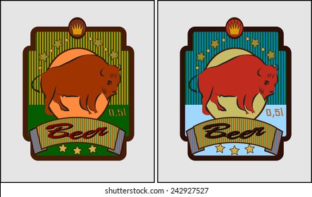  vector. beer   bull