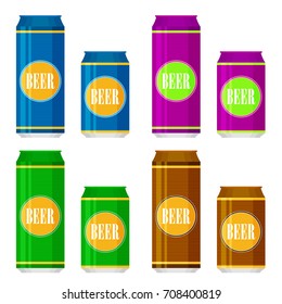 Vector beer can flat style icon