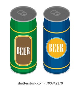 Vector beer can flat style icon
