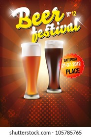 Vector beer festival poster with place for your text or objects