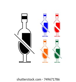 Vector beer glass and bottle. icon and illustrations