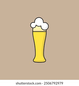 Vector beer glass. Foam beer in a glass. Foam beer pint vector. Clinking glasses. Alcoholic drink beer vector. Vector illustration.