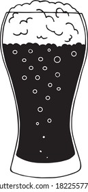 Vector beer glass. Graphics, Doodle. Hand drawn