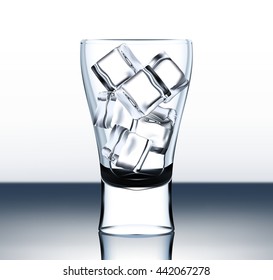 Vector beer glass with ice