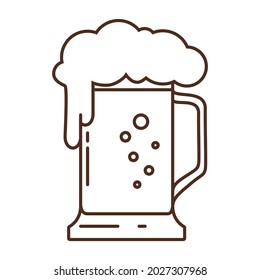 Icono de vaso de cerveza vectorial. Cerveza con espuma aislada en fondo blanco. Ilustración vectorial.