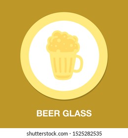 vector beer glass illustration, mug symbol - drink alcohol sign