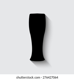 Vector beer icon with shadow on a grey background